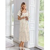 image:imageEkouaer Cotton Long Nightgowns for Women Short Sleeve Night Gown Button House Dress Lace Trim Soft Sleep ShirtYellow Floral