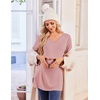 image:imageEkouaer Womens 3 Pack Maternity Shirts Long Sleeve V Neck with Split Side Pregnancy Tops Casual Basic Clothes S2XLArmy GreenBlackDusty Pink