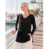 image:imageEkouaer Womens 3 Pack Maternity Shirts Long Sleeve V Neck with Split Side Pregnancy Tops Casual Basic Clothes S2XLArmy GreenBlackDusty Pink