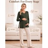 image:imageEkouaer Womens 3 Pack Maternity Shirts Long Sleeve V Neck with Split Side Pregnancy Tops Casual Basic Clothes S2XLArmy GreenBlackDusty Pink