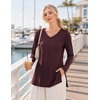 image:imageEkouaer Womens 3 Pack Maternity Shirts Long Sleeve V Neck with Split Side Pregnancy Tops Casual Basic Clothes S2XLBlackDark RedKhaki