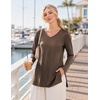 image:imageEkouaer Womens 3 Pack Maternity Shirts Long Sleeve V Neck with Split Side Pregnancy Tops Casual Basic Clothes S2XLBlackKhakiBeige