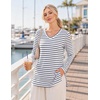 image:imageEkouaer Womens 3 Pack Maternity Shirts Long Sleeve V Neck with Split Side Pregnancy Tops Casual Basic Clothes S2XLBlackStripeDusty Pink