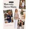 image:imageEkouaer Womens 3 Pack Maternity Shirts Long Sleeve V Neck with Split Side Pregnancy Tops Casual Basic Clothes S2XLBlackStripeDusty Pink
