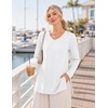 image:imageEkouaer Womens 3 Pack Maternity Shirts Long Sleeve V Neck with Split Side Pregnancy Tops Casual Basic Clothes S2XLBlackWhiteKhaki