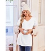 image:imageEkouaer Womens 3 Pack Maternity Shirts Long Sleeve V Neck with Split Side Pregnancy Tops Casual Basic Clothes S2XLBlackWhiteStar Print