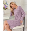 image:imageEkouaer Womens Long Sleeve Nightgown Crewneck Sleepshirt Soft Sleep Dress  This Sleepwear Features Super Soft Skinfriendly Knit Fabric Pajama for Sleeping or Lounging Excellent Value for the PricePurple