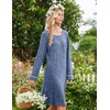 image:imageEkouaer Womens Long Sleeve Nightgown Crewneck Sleepshirt Soft Sleep Dress  This Sleepwear Features Super Soft Skinfriendly Knit Fabric Pajama for Sleeping or Lounging Excellent Value for the PriceNavy Blue