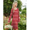 image:imageEkouaer Womens Long Sleeve Nightgown Crewneck Sleepshirt Soft Sleep Dress  This Sleepwear Features Super Soft Skinfriendly Knit Fabric Pajama for Sleeping or Lounging Excellent Value for the PriceRed Christmas Reindeer