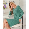 image:imageEkouaer Womens Long Sleeve Nightgown Crewneck Sleepshirt Soft Sleep Dress  This Sleepwear Features Super Soft Skinfriendly Knit Fabric Pajama for Sleeping or Lounging Excellent Value for the PriceGreen