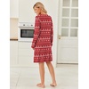 image:imageEkouaer Womens Long Sleeve Nightgown Crewneck Sleepshirt Soft Sleep Dress  This Sleepwear Features Super Soft Skinfriendly Knit Fabric Pajama for Sleeping or Lounging Excellent Value for the PriceRed Christmas Reindeer