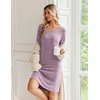 image:imageEkouaer Womens Long Sleeve Nightgown Crewneck Sleepshirt Soft Sleep Dress  This Sleepwear Features Super Soft Skinfriendly Knit Fabric Pajama for Sleeping or Lounging Excellent Value for the PricePurple