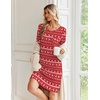 image:imageEkouaer Womens Long Sleeve Nightgown Crewneck Sleepshirt Soft Sleep Dress  This Sleepwear Features Super Soft Skinfriendly Knit Fabric Pajama for Sleeping or Lounging Excellent Value for the PriceRed Christmas Reindeer