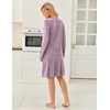 image:imageEkouaer Womens Long Sleeve Nightgown Crewneck Sleepshirt Soft Sleep Dress  This Sleepwear Features Super Soft Skinfriendly Knit Fabric Pajama for Sleeping or Lounging Excellent Value for the PricePurple