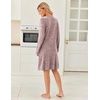 image:imageEkouaer Womens Long Sleeve Nightgown Crewneck Sleepshirt Soft Sleep Dress  This Sleepwear Features Super Soft Skinfriendly Knit Fabric Pajama for Sleeping or Lounging Excellent Value for the PricePink