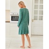 image:imageEkouaer Womens Long Sleeve Nightgown Crewneck Sleepshirt Soft Sleep Dress  This Sleepwear Features Super Soft Skinfriendly Knit Fabric Pajama for Sleeping or Lounging Excellent Value for the PriceGreen
