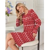 image:imageEkouaer Womens Long Sleeve Nightgown Crewneck Sleepshirt Soft Sleep Dress  This Sleepwear Features Super Soft Skinfriendly Knit Fabric Pajama for Sleeping or Lounging Excellent Value for the PriceRed Christmas Reindeer