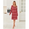 image:imageEkouaer Womens Long Sleeve Nightgown Crewneck Sleepshirt Soft Sleep Dress  This Sleepwear Features Super Soft Skinfriendly Knit Fabric Pajama for Sleeping or Lounging Excellent Value for the PriceRed Christmas Reindeer