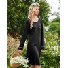 image:imageEkouaer Womens Long Sleeve Nightgown Crewneck Sleepshirt Soft Sleep Dress  This Sleepwear Features Super Soft Skinfriendly Knit Fabric Pajama for Sleeping or Lounging Excellent Value for the PriceBlack