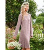 image:imageEkouaer Womens Long Sleeve Nightgown Crewneck Sleepshirt Soft Sleep Dress  This Sleepwear Features Super Soft Skinfriendly Knit Fabric Pajama for Sleeping or Lounging Excellent Value for the PricePink