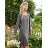 image:imageEkouaer Womens Long Sleeve Nightgown Crewneck Sleepshirt Soft Sleep Dress  This Sleepwear Features Super Soft Skinfriendly Knit Fabric Pajama for Sleeping or Lounging Excellent Value for the PriceDeep Grey