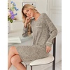 image:imageEkouaer Womens Long Sleeve Nightgown Crewneck Sleepshirt Soft Sleep Dress  This Sleepwear Features Super Soft Skinfriendly Knit Fabric Pajama for Sleeping or Lounging Excellent Value for the PriceKhaki