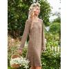 image:imageEkouaer Womens Long Sleeve Nightgown Crewneck Sleepshirt Soft Sleep Dress  This Sleepwear Features Super Soft Skinfriendly Knit Fabric Pajama for Sleeping or Lounging Excellent Value for the PriceBrown