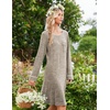 image:imageEkouaer Womens Long Sleeve Nightgown Crewneck Sleepshirt Soft Sleep Dress  This Sleepwear Features Super Soft Skinfriendly Knit Fabric Pajama for Sleeping or Lounging Excellent Value for the PriceKhaki