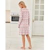 image:imageEkouaer Womens Long Sleeve Nightgown Crewneck Sleepshirt Soft Sleep Dress  This Sleepwear Features Super Soft Skinfriendly Knit Fabric Pajama for Sleeping or Lounging Excellent Value for the PriceWhite Christmas Reindeer