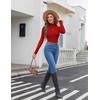 image:imageEkouaer Womens Turtleneck Long Sleeve Shirts Ribbed Casual Basic Tops Fitted Underwear Thermal Undershirts Winter ClothesRed