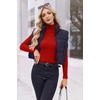 image:imageEkouaer Womens Turtleneck Long Sleeve Shirts Ribbed Casual Basic Tops Fitted Underwear Thermal Undershirts Winter ClothesRed