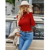 image:imageEkouaer Womens Turtleneck Long Sleeve Shirts Ribbed Casual Basic Tops Fitted Underwear Thermal Undershirts Winter ClothesRed