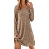 image:imageEkouaer Womens Long Sleeve Nightgown Crewneck Sleepshirt Soft Sleep Dress  This Sleepwear Features Super Soft Skinfriendly Knit Fabric Pajama for Sleeping or Lounging Excellent Value for the PriceBrown