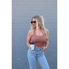 image:imageEkouaer Women Halter Top Backless Scroop Neck Slim Stretchy Ribbed Knit Camisole Crop Tops SXXLDusty Pink