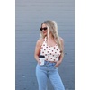 image:imageEkouaer Women Halter Top Backless Scroop Neck Slim Stretchy Ribbed Knit Camisole Crop Tops SXXLWhite Red Hearts