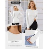 image:imageEkouaer Long Sleeve Shirts for Women Crew Neck Undershirt with Thumb Holes  Lightweight Soft Fabric Thermal Underscrub Casual Fitted Basic Underwear Fall Winter Workout Base Layer Athletic ClothWhite