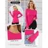 image:imageEkouaer Long Sleeve Shirts for Women Crew Neck Undershirt with Thumb Holes  Lightweight Soft Fabric Thermal Underscrub Casual Fitted Basic Underwear Fall Winter Workout Base Layer Athletic ClothHot Pink