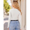 image:imageEkouaer Long Sleeve Shirts for Women Crew Neck Undershirt with Thumb Holes  Lightweight Soft Fabric Thermal Underscrub Casual Fitted Basic Underwear Fall Winter Workout Base Layer Athletic ClothWhite