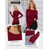 image:imageEkouaer Long Sleeve Shirts for Women Crew Neck Undershirt with Thumb Holes  Lightweight Soft Fabric Thermal Underscrub Casual Fitted Basic Underwear Fall Winter Workout Base Layer Athletic ClothRed