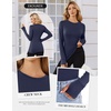 image:imageEkouaer Long Sleeve Shirts for Women Crew Neck Undershirt with Thumb Holes  Lightweight Soft Fabric Thermal Underscrub Casual Fitted Basic Underwear Fall Winter Workout Base Layer Athletic ClothNavy Blue