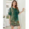 image:imageEkouaer Nightgowns for Women Cotton Night Gowns Short Sleeve Sleepwear  Ladies Sleep Shirts Casual T Shirt Nightgown V Neck Night Shirts Soft Moo Moos Color Block Pajama Shirt Plus Size NightshirtsBgreen Flower
