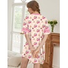 image:imageEkouaer Nightgowns for Women Cotton Night Gowns Short Sleeve Sleepwear  Ladies Sleep Shirts Casual T Shirt Nightgown V Neck Night Shirts Soft Moo Moos Color Block Pajama Shirt Plus Size NightshirtsBteddy