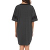 image:imageEkouaer Nightgowns for Women Cotton Night Gowns Short Sleeve Sleepwear  Ladies Sleep Shirts Casual T Shirt Nightgown V Neck Night Shirts Soft Moo Moos Color Block Pajama Shirt Plus Size NightshirtsAdark Grey