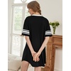 image:imageEkouaer Nightgowns for Women Cotton Night Gowns Short Sleeve Sleepwear  Ladies Sleep Shirts Casual T Shirt Nightgown V Neck Night Shirts Soft Moo Moos Color Block Pajama Shirt Plus Size NightshirtsCteddy Black