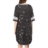 image:imageEkouaer Nightgowns for Women Cotton Night Gowns Short Sleeve Sleepwear  Ladies Sleep Shirts Casual T Shirt Nightgown V Neck Night Shirts Soft Moo Moos Color Block Pajama Shirt Plus Size NightshirtsBgalaxy Black