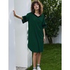 image:imageEkouaer Nightgowns for Women Cotton Night Gowns Short Sleeve Sleepwear  Ladies Sleep Shirts Casual T Shirt Nightgown V Neck Night Shirts Soft Moo Moos Color Block Pajama Shirt Plus Size NightshirtsAgreen