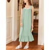 image:imageEkouaer Nightgowns for Women Long Sleeveless Night Gown Button Sleepshirt  Victorian NightdressButton SleepshirtSummer Sleep DressSoft Sleepwear Suitable for SleepLoungeDaily WearLight Green