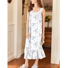 image:imageEkouaer Nightgowns for Women Long Sleeveless Night Gown Button Sleepshirt  Victorian NightdressButton SleepshirtSummer Sleep DressSoft Sleepwear Suitable for SleepLoungeDaily WearBlue Flower