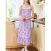 image:imageEkouaer Nightgowns for Women Long Sleeveless Night Gown Button Sleepshirt  Victorian NightdressButton SleepshirtSummer Sleep DressSoft Sleepwear Suitable for SleepLoungeDaily WearDark Purple Floral
