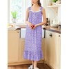 image:imageEkouaer Nightgowns for Women Long Sleeveless Night Gown Button Sleepshirt  Victorian NightdressButton SleepshirtSummer Sleep DressSoft Sleepwear Suitable for SleepLoungeDaily WearPurple Dots